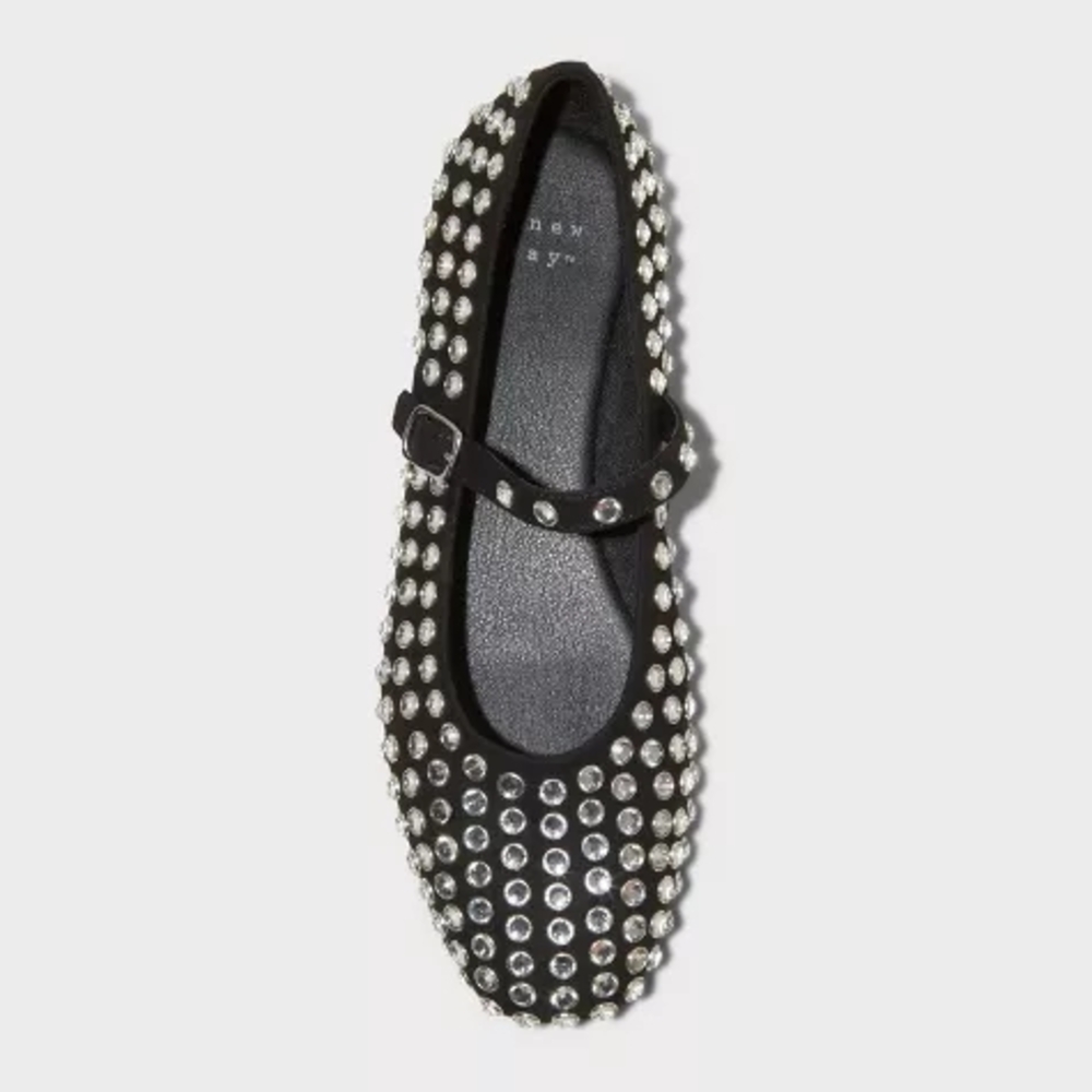 a new day Black Flats with Silver Accents